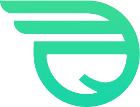 Bellhop logo: a green winged bellhop bell mark